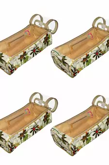 atorakushon Flower Print, Shoe Cover Travelling Shoe Storage Bag/Storage Footwear Organiser Pouch Shoe Bag Pack of 4