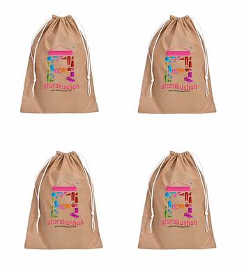 atorakushon Shoe Cover Travelling Shoe Storage Bag/Storage Footwear Organiser Pouch Shoe Bag Cream Pack of 4 4