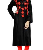 Black Color Rayon Soft Cotton Embroidery Kurti Top For Women