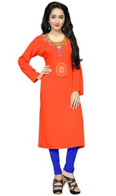 Occasion Wear Rayon Soft Cotton Embroidery Kurti For Women 1