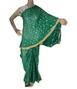 Pista Green woven chiffon Phulkari Saree