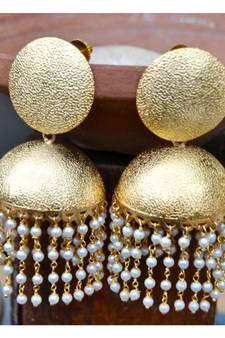 Bold Gold Matte Jhumka Earrings