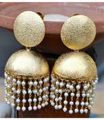 Bold Gold Matte Jhumka Earrings