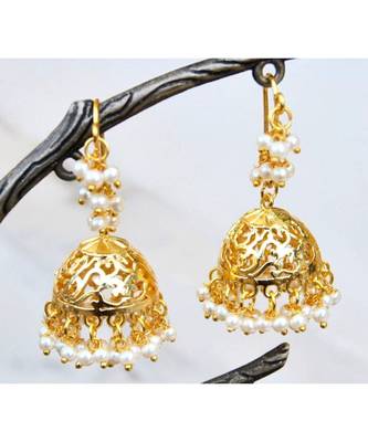 Filigree Gold Jhumka Earrings 1