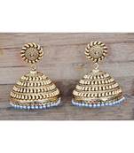 Big Bold Gold Antique Kairi Jhumka Earrings