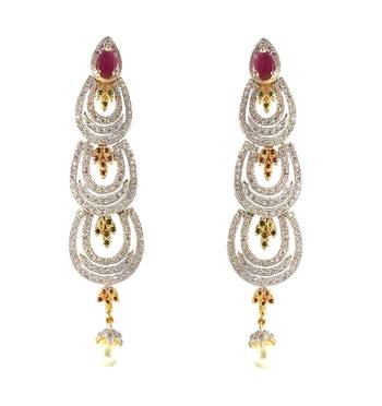 Red american diamonds danglers-drops 1