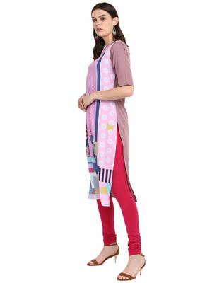 Wine printed crepe long-kurtis 4