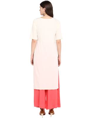 Cream printed crepe long-kurtis 3
