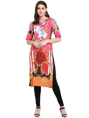 Black printed crepe long-kurtis 2