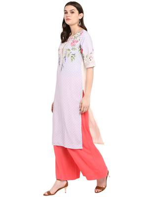 Cream printed crepe long-kurtis 4
