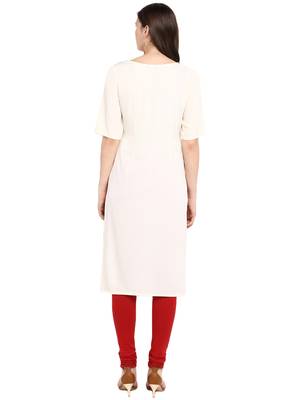 Pink printed crepe long-kurtis 3