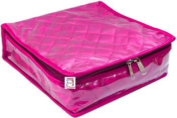 Atorakushon   Women's Satin Multipurpose Make-Up Pouch Necklace Cosmetic Jewellery Traveling Organizer (Pink) 1