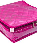 Atorakushon   Women's Satin Multipurpose Make-Up Pouch Necklace Cosmetic Jewellery Traveling Organizer (Pink)