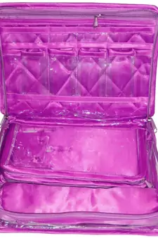 Atorakushon   Women's Satin Multipurpose Make-Up Pouch Necklace Cosmetic Jewellery Traveling Organizer (Purple)