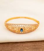 Golden diamond and blue stone bangles-and-bracelets one gram gold