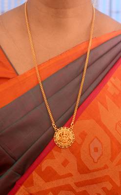 Radha's Creation MEDIUM length 24inches chain with Laxmi pendant one gram gold No.1082 1