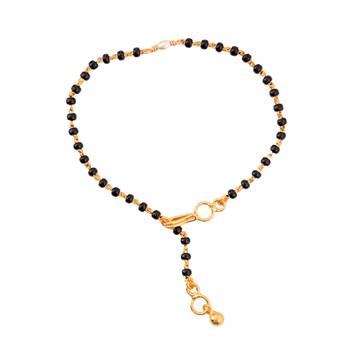Black beads mangalsutra bracelet/hand mangalsutra with light gold rice pearl one gram gold 2