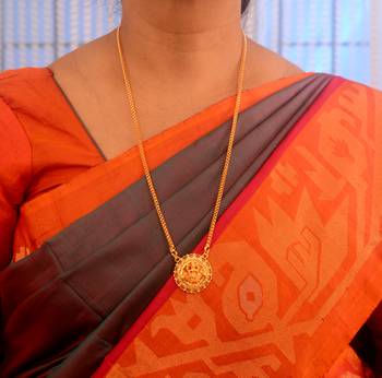 Radha's Creation MEDIUM length 24inches chain with Laxmi pendant one gram gold No.1082 2
