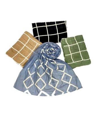 Multicolor  Premium Cotton Grid Hijab 1