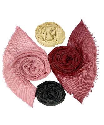 Multicolor  Premium Crikle Cotton Glitter Stole 1