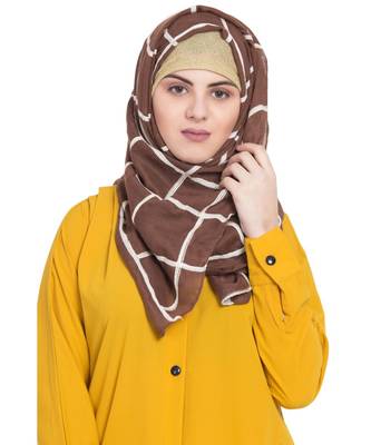 Multicolor  Premium Cotton Designer Grid Hijab 2