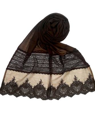 Multicolor  Premium Cotton Designer Diamond Studed Net Hijab 2