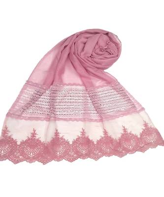 Multicolor  Premium Cotton Designer Diamond Studed Net Hijab 3