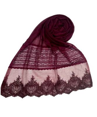 Multicolor  Premium Cotton Designer Diamond Studed Net Hijab 4