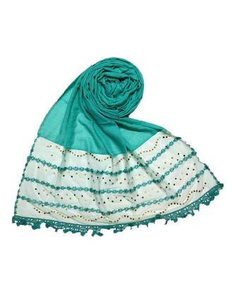Multicolor  Premium Cotton Designer 4 Liner Diamond Studed Stole 2