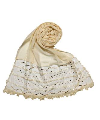 Multicolor  Premium Cotton Designer 4 Liner Diamond Studed Stole 4
