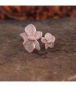 Rose Gold Stylish Smart Look Beautiful Designer Cubic Zirconia Ring