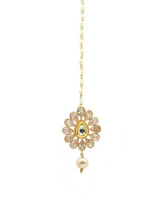 Pear Shape Maang Tikka Decorated With American Diamond 2