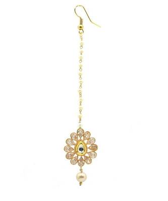 Pear Shape Maang Tikka Decorated With American Diamond 3