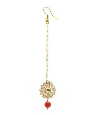 Pear Shape Maang Tikka Decorated With American Diamond 1
