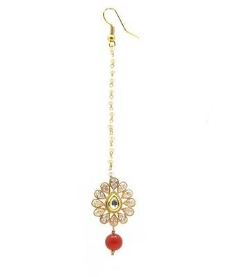 Pear Shape Maang Tikka Decorated With American Diamond 3