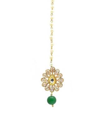 Pear Shape Maang Tikka Decorated With American Diamond 2