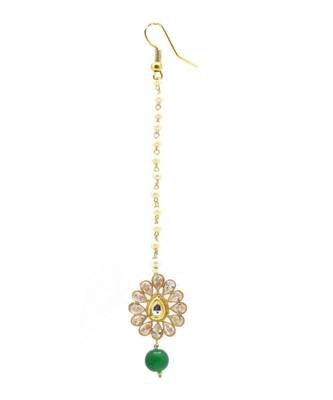 Pear Shape Maang Tikka Decorated With American Diamond 3