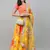 Yellow Colored Floral Print Embroidered Organza Wedding Designer Lehenga Choli Set