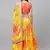 Yellow Colored Floral Print Embroidered Organza Wedding Designer Lehenga Choli Set