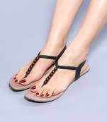 Liviva Women Black Color Fancy Flats For Women's Party Wear 