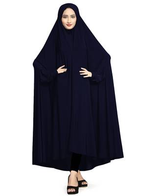 Justkartit Lycra Stretchable Plain Arabic Style Chaderi Abaya Burkha For Women 1