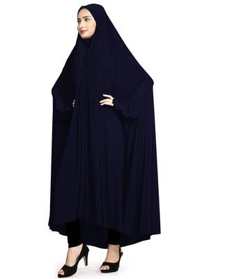 Justkartit Lycra Stretchable Plain Arabic Style Chaderi Abaya Burkha For Women 2