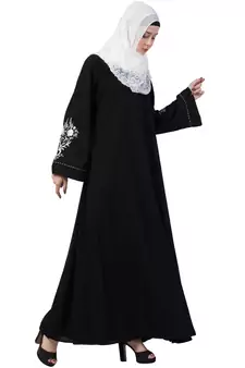 A-Line Abaya With Embroidery (Black)
