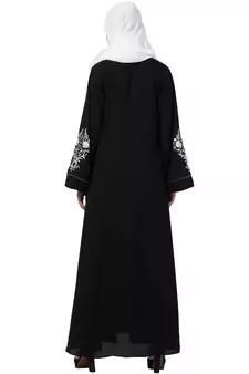 A-Line Abaya With Embroidery (Black)