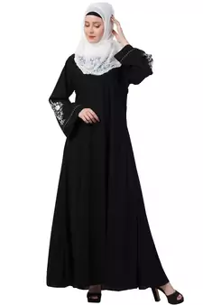 A-Line Abaya With Embroidery (Black)