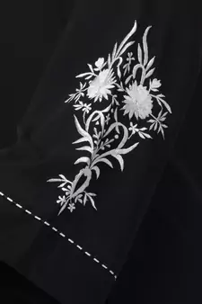 A-Line Abaya With Embroidery (Black)