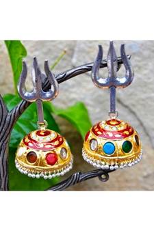 Multicolor Trishul Jhumka Earrings