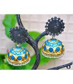 Bold Two Tone Silver Gold Jhumka Earrings