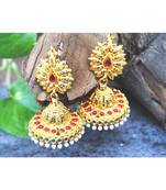 Self Designed Jhumka Earrings with Rubies