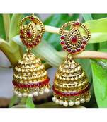 Ruby Studed Jhumka Earrings